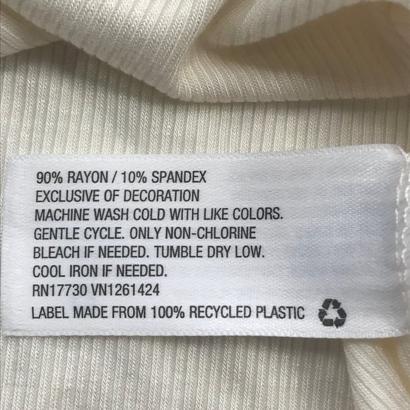 Wild Fable Women's Long Sleeve Rib Fitted Knit Shirt Cream Small New With Tags - Picture 7 of 14